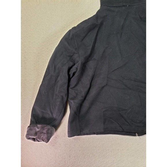 Pacer Jacket Womens Large PL Black Hooded Fleece-Lined Cotton Pockets Full-Zip - Picture 10 of 12